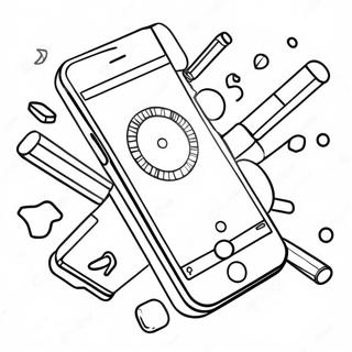 Smartphone With Colorful Apps Coloring Page 55873-45010