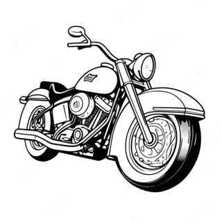 Classic Harley Davidson Bike Coloring Page 55923-45053