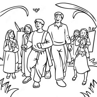 Joyful Palm Sunday Celebration Coloring Page 5592-4631