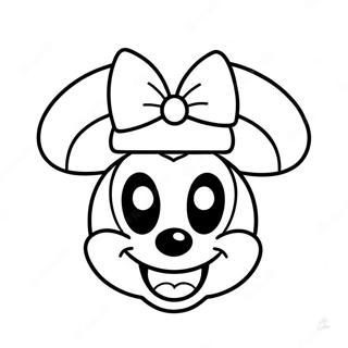 Cute Mickey Ears With Bow Coloring Page 55933-45065