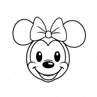 Cute Mickey Ears With Bow Coloring Page 55933-45066