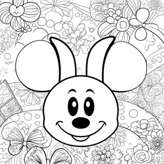 Cute Mickey Ears With Bow Coloring Page 55933-45067