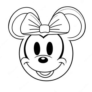 Cute Mickey Ears With Bow Coloring Page 55933-45068