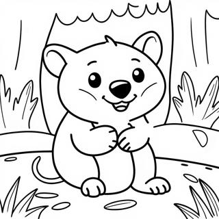 Playful Wombat In Nature Coloring Page 55943-45061