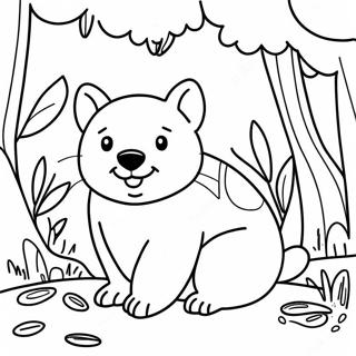 Playful Wombat In Nature Coloring Page 55943-45064