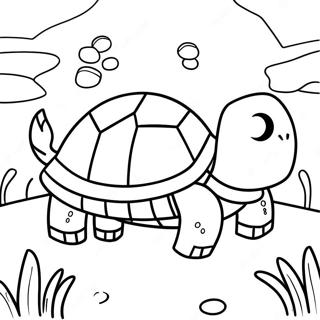 Cute Minecraft Turtle Swimming Coloring Page 55953-45077