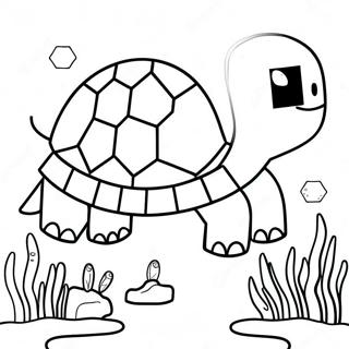 Cute Minecraft Turtle Swimming Coloring Page 55953-45078