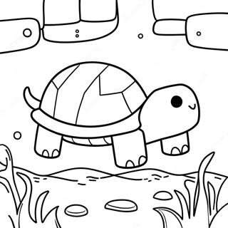 Cute Minecraft Turtle Swimming Coloring Page 55953-45079