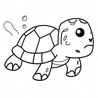 Cute Minecraft Turtle Swimming Coloring Page 55953-45080