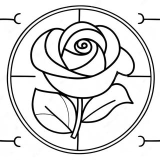 Elegant Stained Glass Rose Coloring Page 55973-45086