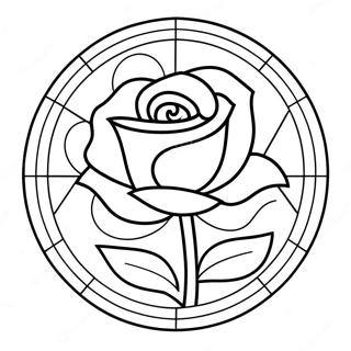 Elegant Stained Glass Rose Coloring Page 55973-45088