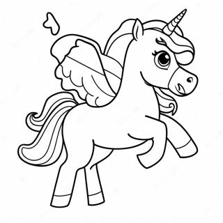 Brave Nella Riding A Unicorn Coloring Page 55993-45107