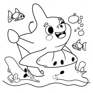 Funny Sharkdog Playing With Friends Coloring Page 56043-45145