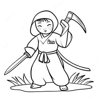 Gyutaro With Scythe Coloring Page 56053-45154