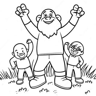 Friendly Giant Playing With Kids Coloring Page 56083-45174