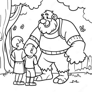 Friendly Giant Playing With Kids Coloring Page 56083-45175