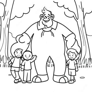 Friendly Giant Playing With Kids Coloring Page 56083-45176