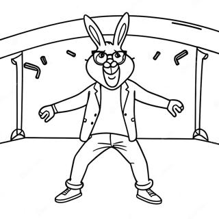 Bad Bunny Performing On Stage Coloring Page 5612-4645