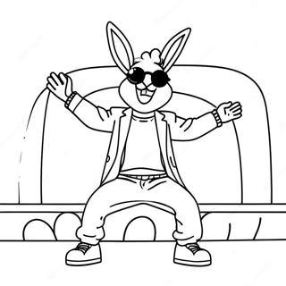 Bad Bunny Performing On Stage Coloring Page 5612-4647