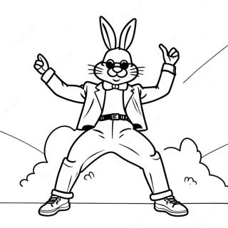 Bad Bunny Performing On Stage Coloring Page 5612-4648