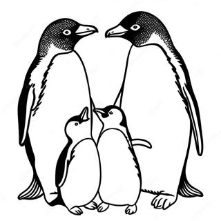 Penguin Family Coloring Pages