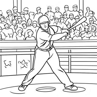 Detroit Tigers Player Hitting A Home Run Coloring Page 56163-45239