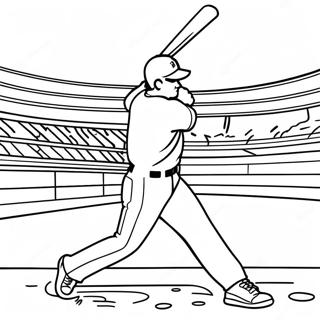 Detroit Tigers Player Hitting A Home Run Coloring Page 56163-45240