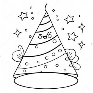 Sparkling Birthday Party Hat Coloring Page 56173-45246