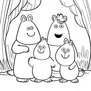 Happy Moomin Family Coloring Page 56183-45257