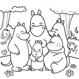 Happy Moomin Family Coloring Page 56183-45259