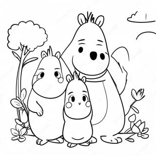 Happy Moomin Family Coloring Page 56183-45260