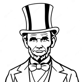 Abraham Lincoln In A Top Hat Coloring Page 56203-45273