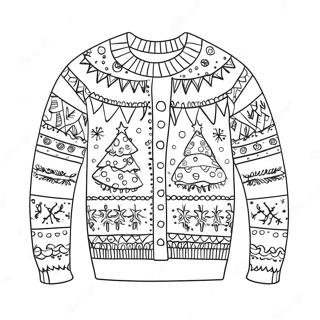 Festive Holiday Sweater Coloring Page 56223-45288