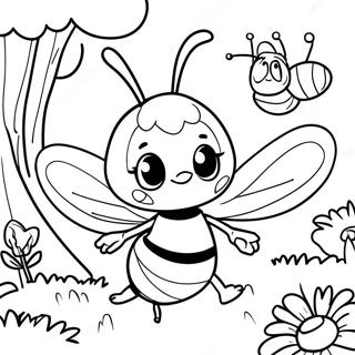 Maya The Bee Flying In The Garden Coloring Page 56253-45315