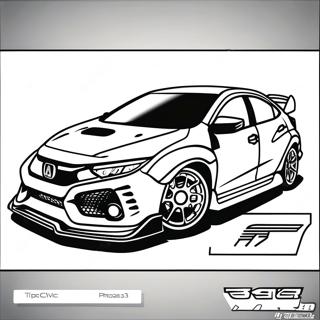 Honda Civic Type R Racing Coloring Page 56262-45319