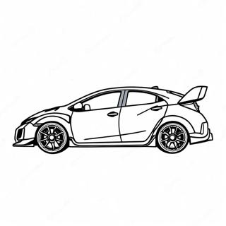 Honda Civic Type R Side View Coloring Page 56263-45332