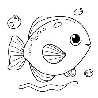 Cute Blob Fish Swimming Coloring Page 56273-45325