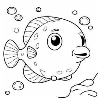 Cute Blob Fish Swimming Coloring Page 56273-45326