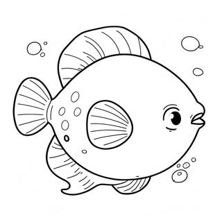 Cute Blob Fish Swimming Coloring Page 56273-45327