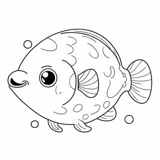 Cute Blob Fish Swimming Coloring Page 56273-45328