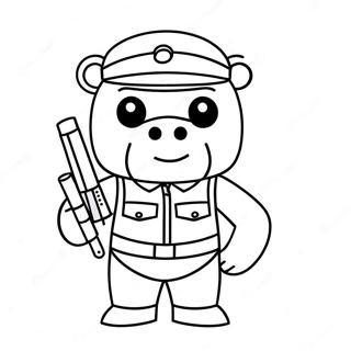 Roblox Soldier Piggy Coloring Pages