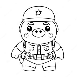 Cute Roblox Soldier Piggy Coloring Page 56283-45335