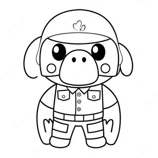 Cute Roblox Soldier Piggy Coloring Page 56283-45336