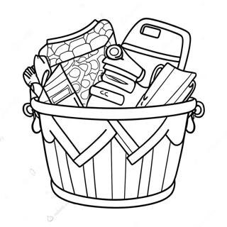 Laundry Basket Full Of Colorful Clothes Coloring Page 56292-45346