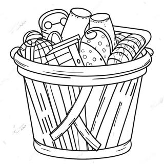 Laundry Basket Full Of Colorful Clothes Coloring Page 56292-45347