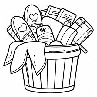 Laundry Basket Full Of Colorful Clothes Coloring Page 56292-45348