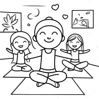 Energetic Kids Doing Yoga Coloring Page 56313-45358