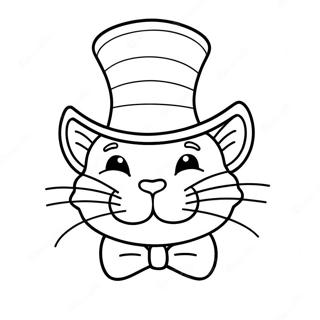 Whimsical Cat In The Hat Coloring Page 5632-4658