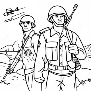 Vietnam War Soldiers In Combat Coloring Page 56332-45370