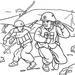 Vietnam War Soldiers In Combat Coloring Page 56332-45371